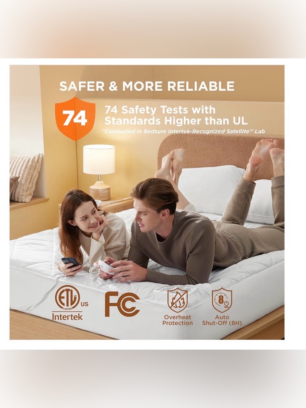 Queen Heated Mattress Pad - White - Picture 6 of 12